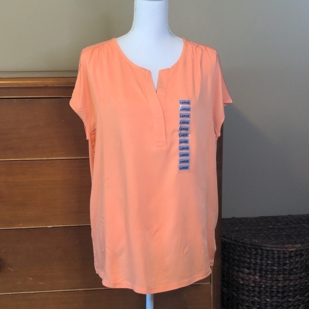 Nine West Sleeveless Blouse Sherbet Orange NWT